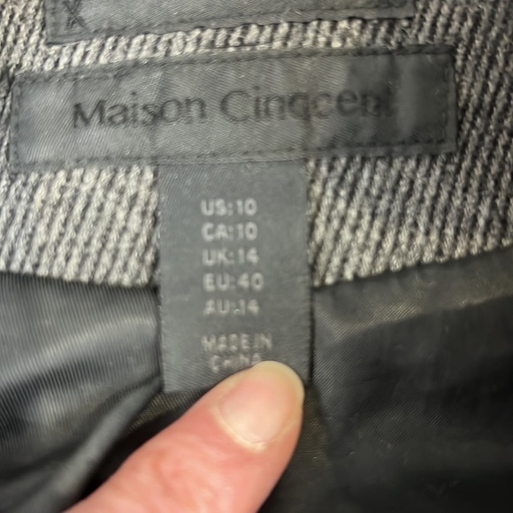 The Maison Cinqcent 500 Grey Wool Blazer Coat - Picture 7 of 10